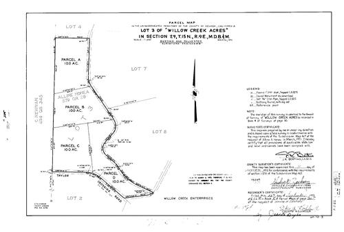 Click to see Parcel Map Book 5, pg. 205 (1973) of Nevada County Recorders Parcel Maps Book 5
