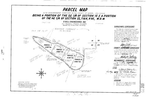 Click to see Parcel Map Book 5, pg. 212 (1973) of Nevada County Recorders Parcel Maps Book 5