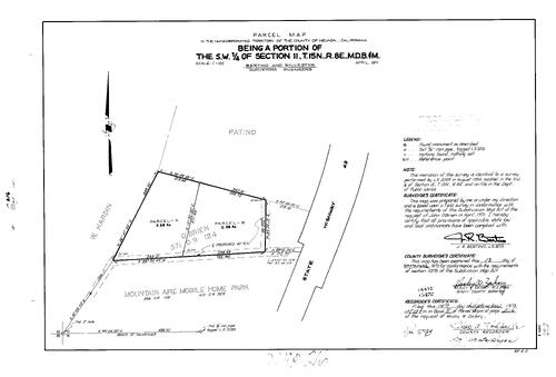 Click to see Parcel Map Book 5, pg. 216 (1973) of Nevada County Recorders Parcel Maps Book 5