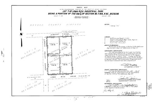 Click to see Parcel Map Book 5, pg. 227 (1973) of Nevada County Recorders Parcel Maps Book 5