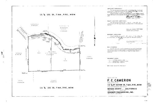 Click to see Parcel Map Book 5, pg. 238 (1973) of Nevada County Recorders Parcel Maps Book 5