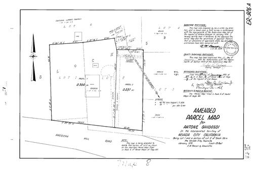 Click to see Parcel Map Book 7, pg. 8 (1974) of Nevada County Recorders Parcel Maps Book 7