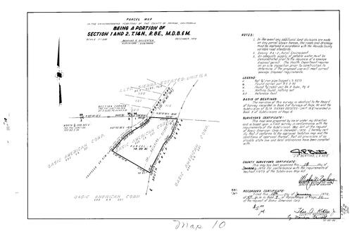 Click to see Parcel Map Book 7, pg. 10 (1974) of Nevada County Recorders Parcel Maps Book 7