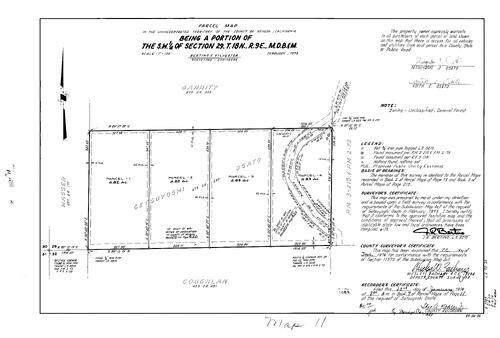 Click to see Parcel Map Book 7, pg. 11 (1974) of Nevada County Recorders Parcel Maps Book 7
