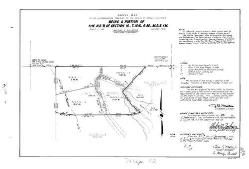 Click to see Parcel Map Book 7, pg. 12 (1974) of Nevada County Recorders Parcel Maps Book 7