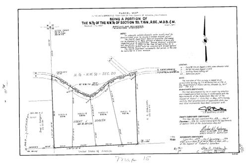 Click to see Parcel Map Book 7, pg. 15 (1974) of Nevada County Recorders Parcel Maps Book 7