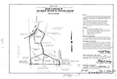 Click to see Parcel Map Book 7, pg. 17 (1974) of Nevada County Recorders Parcel Maps Book 7