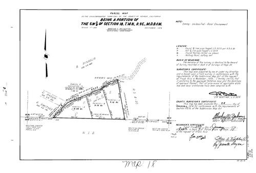 Click to see Parcel Map Book 7, pg. 18 (1974) of Nevada County Recorders Parcel Maps Book 7