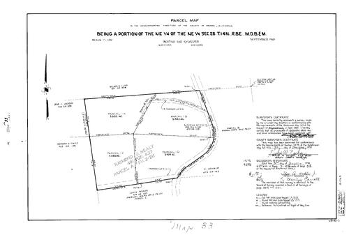 Click to see Parcel Map Book 7, pg. 33 (1974) of Nevada County Recorders Parcel Maps Book 7