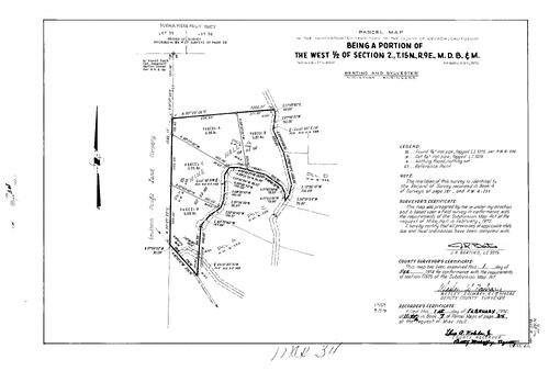 Click to see Parcel Map Book 7, pg. 34 (1974) of Nevada County Recorders Parcel Maps Book 7