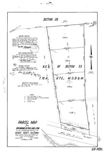Click to see Parcel Map Book 7, pg. 40 (1974) of Nevada County Recorders Parcel Maps Book 7