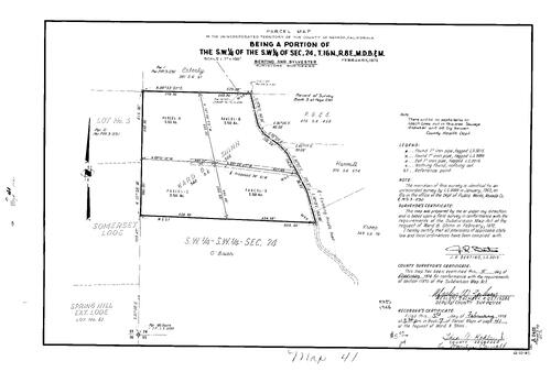 Click to see Parcel Map Book 7, pg. 41 (1974) of Nevada County Recorders Parcel Maps Book 7