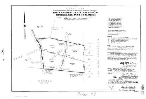 Click to see Parcel Map Book 7, pg. 49 (1974) of Nevada County Recorders Parcel Maps Book 7