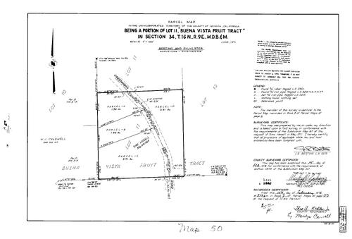 Click to see Parcel Map Book 7, pg. 50 (1974) of Nevada County Recorders Parcel Maps Book 7