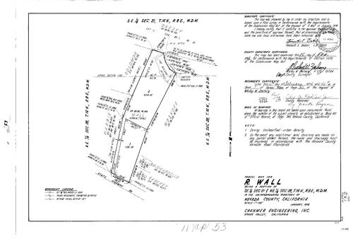 Click to see Parcel Map Book 7, pg. 53 (1974) of Nevada County Recorders Parcel Maps Book 7