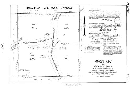 Click to see Parcel Map Book 7, pg. 54 (1974) of Nevada County Recorders Parcel Maps Book 7