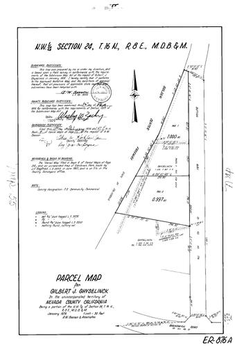 Click to see Parcel Map Book 7, pg. 55 (1974) of Nevada County Recorders Parcel Maps Book 7