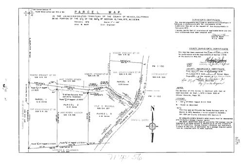 Click to see Parcel Map Book 7, pg. 56 (1974) of Nevada County Recorders Parcel Maps Book 7