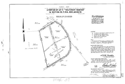 Click to see Parcel Map Book 7, pg. 57 (1974) of Nevada County Recorders Parcel Maps Book 7