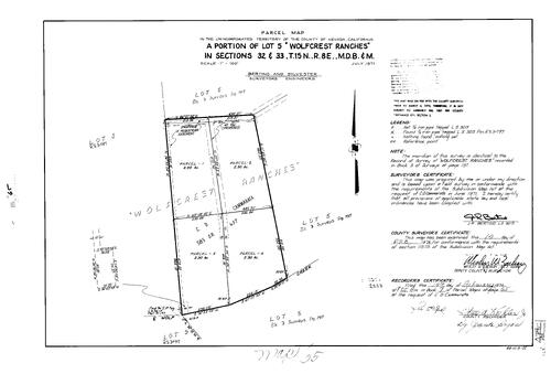 Click to see Parcel Map Book 7, pg. 65 (1974) of Nevada County Recorders Parcel Maps Book 7
