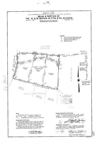Click to see Parcel Map Book 7, pg. 73 (1974) of Nevada County Recorders Parcel Maps Book 7