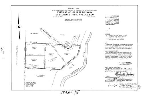 Click to see Parcel Map Book 7, pg. 75 (1974) of Nevada County Recorders Parcel Maps Book 7