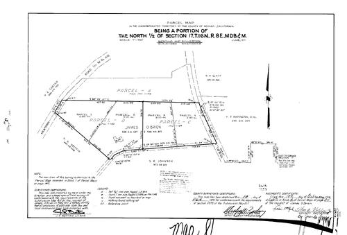 Click to see Parcel Map Book 7, pg. 81 (1974) of Nevada County Recorders Parcel Maps Book 7
