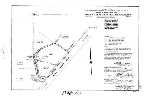 Click to see Parcel Map Book 7, pg. 83 (1974) of Nevada County Recorders Parcel Maps Book 7