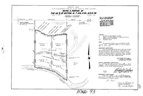 Click to see Parcel Map Book 7, pg. 93 (1974) of Nevada County Recorders Parcel Maps Book 7