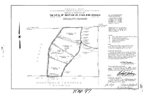 Click to see Parcel Map Book 7, pg. 97 (1974) of Nevada County Recorders Parcel Maps Book 7