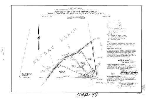Click to see Parcel Map Book 7, pg. 99 (1974) of Nevada County Recorders Parcel Maps Book 7