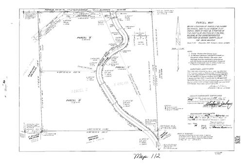 Click to see Parcel Map Book 7, pg. 112 (1974) of Nevada County Recorders Parcel Maps Book 7