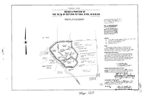 Click to see Parcel Map Book 7, pg. 120 (1974) of Nevada County Recorders Parcel Maps Book 7