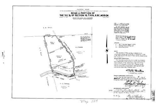 Click to see Parcel Map Book 7, pg. 124 (1974) of Nevada County Recorders Parcel Maps Book 7