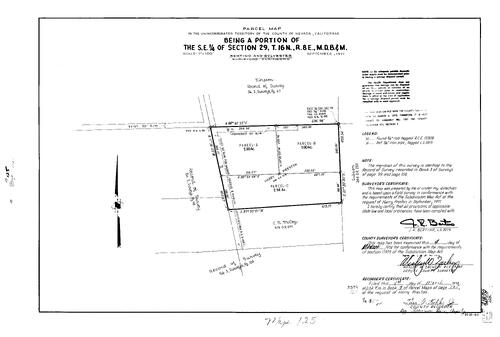 Click to see Parcel Map Book 7, pg. 125 (1974) of Nevada County Recorders Parcel Maps Book 7