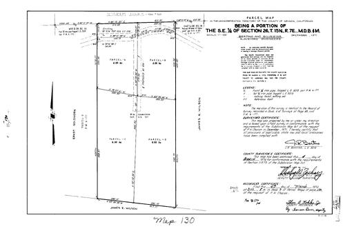 Click to see Parcel Map Book 7, pg. 130 (1974) of Nevada County Recorders Parcel Maps Book 7
