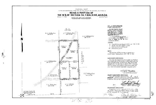Click to see Parcel Map Book 7, pg. 136 (1974) of Nevada County Recorders Parcel Maps Book 7