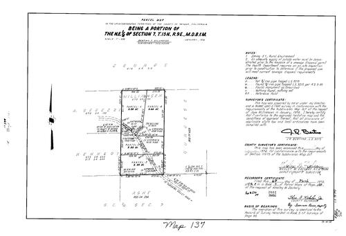 Click to see Parcel Map Book 7, pg. 137 (1974) of Nevada County Recorders Parcel Maps Book 7