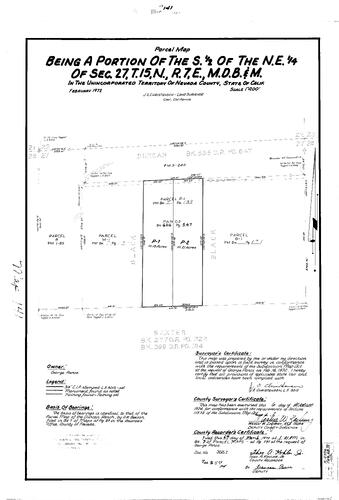 Click to see Parcel Map Book 7, pg. 141 (1974) of Nevada County Recorders Parcel Maps Book 7