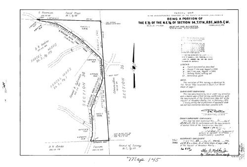 Click to see Parcel Map Book 7, pg. 145 (1974) of Nevada County Recorders Parcel Maps Book 7