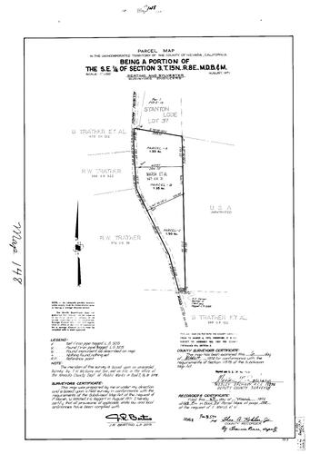 Click to see Parcel Map Book 7, pg. 148 (1974) of Nevada County Recorders Parcel Maps Book 7