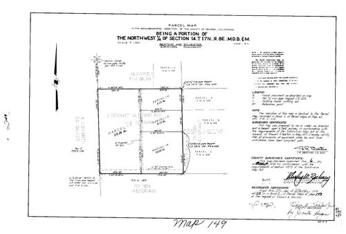 Click to see Parcel Map Book 7, pg. 149 (1974) of Nevada County Recorders Parcel Maps Book 7