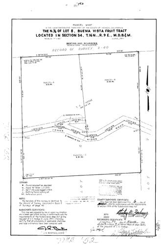 Click to see Parcel Map Book 7, pg. 152 (1974) of Nevada County Recorders Parcel Maps Book 7