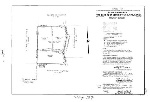 Click to see Parcel Map Book 7, pg. 154 (1974) of Nevada County Recorders Parcel Maps Book 7