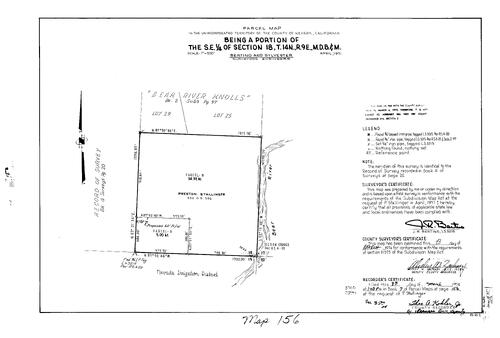 Click to see Parcel Map Book 7, pg. 156 (1974) of Nevada County Recorders Parcel Maps Book 7
