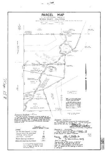 Click to see Parcel Map Book 7, pg. 158 (1974) of Nevada County Recorders Parcel Maps Book 7