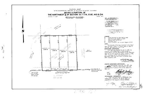 Click to see Parcel Map Book 7, pg. 161 (1974) of Nevada County Recorders Parcel Maps Book 7