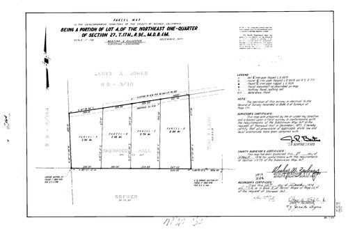 Click to see Parcel Map Book 7, pg. 164 (1974) of Nevada County Recorders Parcel Maps Book 7