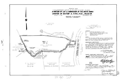 Click to see Parcel Map Book 7, pg. 165 (1974) of Nevada County Recorders Parcel Maps Book 7