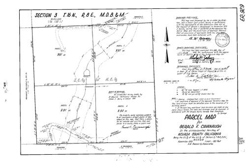 Click to see Parcel Map Book 7, pg. 166 (1974) of Nevada County Recorders Parcel Maps Book 7